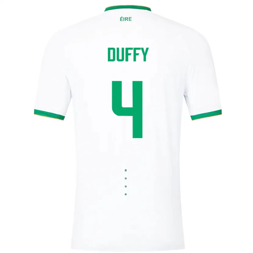 Danxen Homme Maillot Irlande Shane Duffy #4 Blanc Tenues Extérieur 24-26 T-Shirt