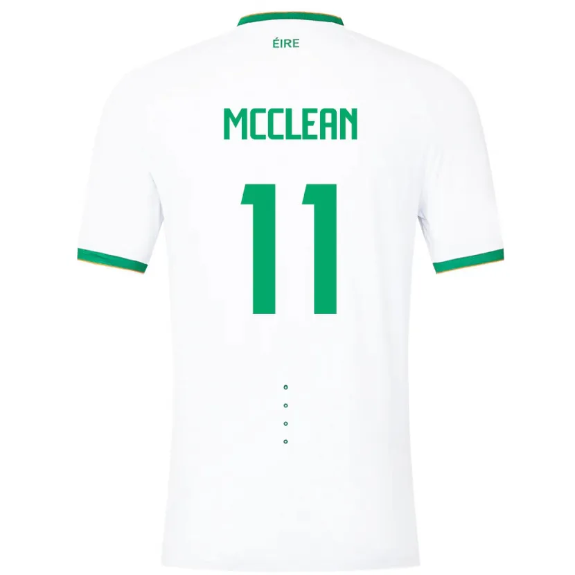 Danxen Homme Maillot Irlande James Mcclean #11 Blanc Tenues Extérieur 24-26 T-Shirt