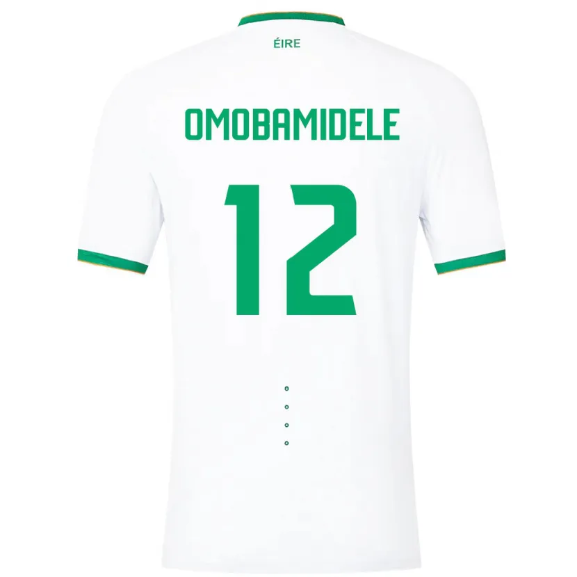 Danxen Homme Maillot Irlande Andrew Omobamidele #12 Blanc Tenues Extérieur 24-26 T-Shirt