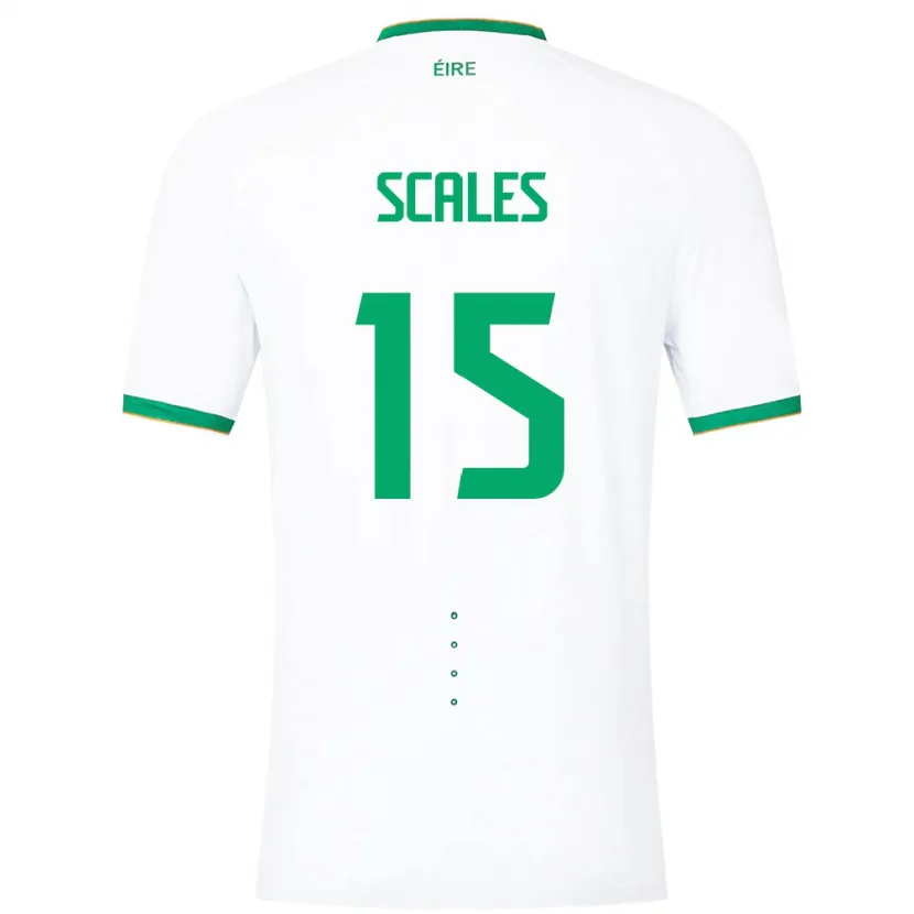 Danxen Homme Maillot Irlande Liam Scales #15 Blanc Tenues Extérieur 24-26 T-Shirt