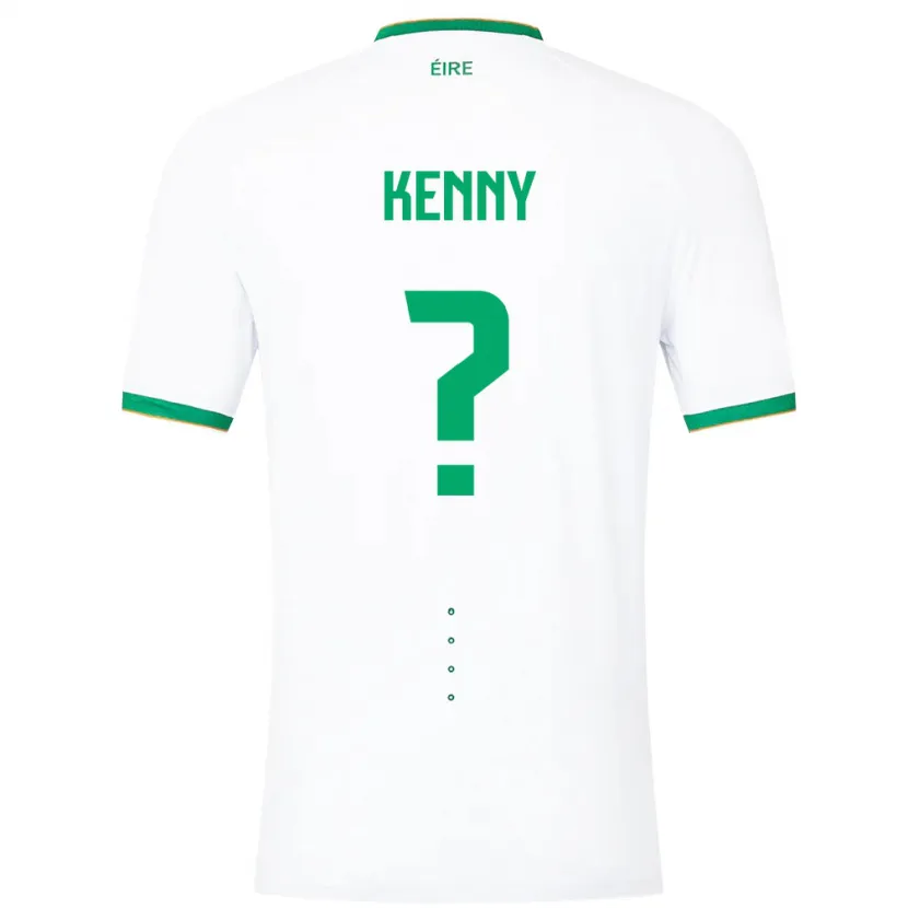 Danxen Homme Maillot Irlande Johnny Kenny #0 Blanc Tenues Extérieur 24-26 T-Shirt
