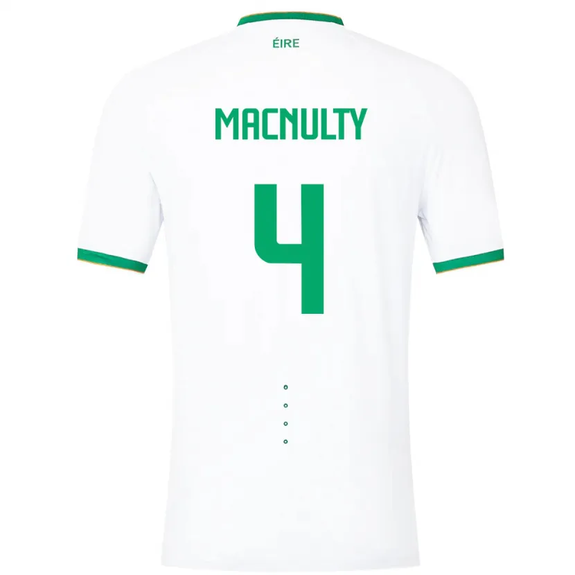 Danxen Homme Maillot Irlande Anselmo García Macnulty #4 Blanc Tenues Extérieur 24-26 T-Shirt