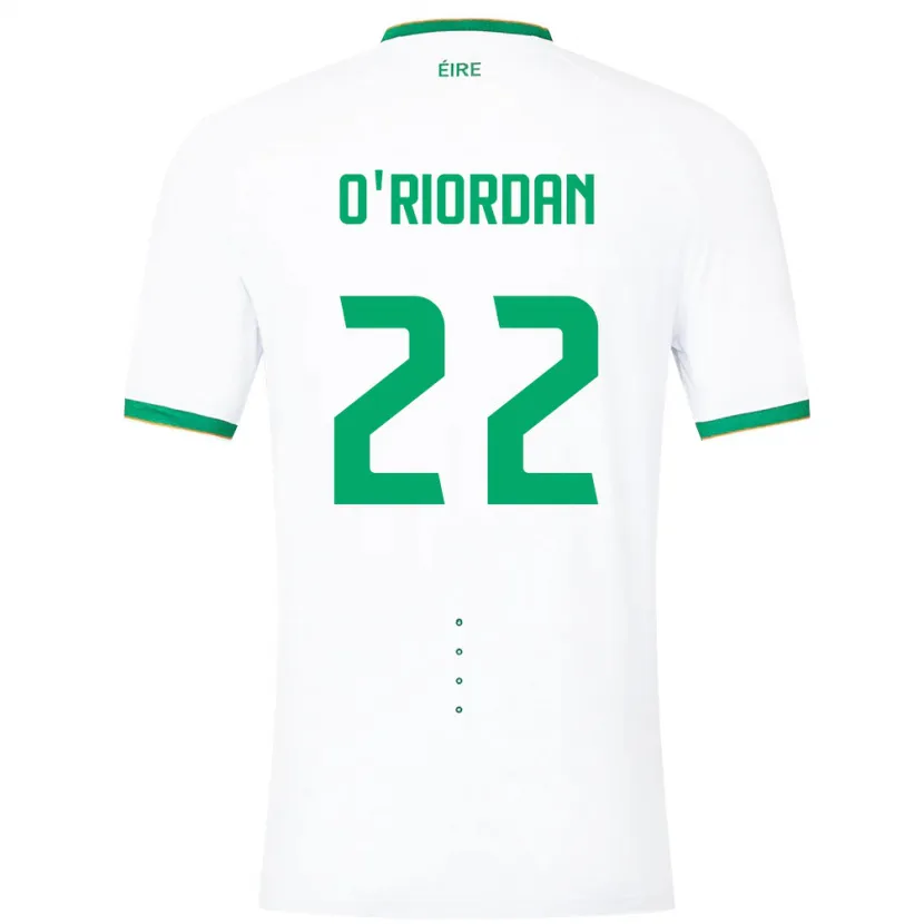 Danxen Homme Maillot Irlande Connor O'riordan #22 Blanc Tenues Extérieur 24-26 T-Shirt
