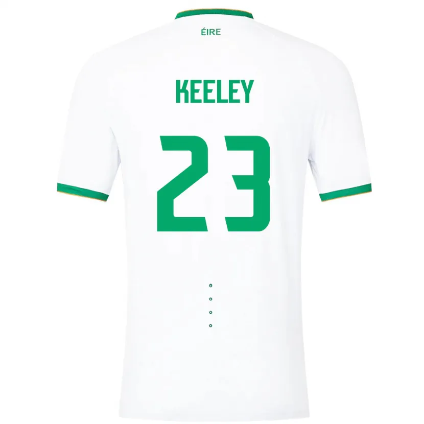 Danxen Homme Maillot Irlande Josh Keeley #23 Blanc Tenues Extérieur 24-26 T-Shirt
