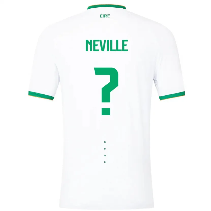 Danxen Homme Maillot Irlande Harvey Neville #0 Blanc Tenues Extérieur 24-26 T-Shirt