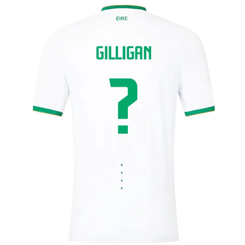 Danxen Homme Maillot Irlande Ciaran Gilligan #0 Blanc Tenues Extérieur 24-26 T-Shirt