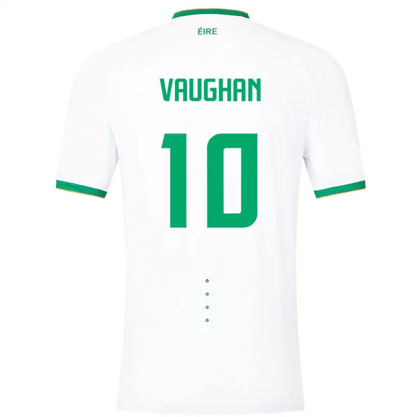 Danxen Homme Maillot Irlande Harry Vaughan #10 Blanc Tenues Extérieur 24-26 T-Shirt