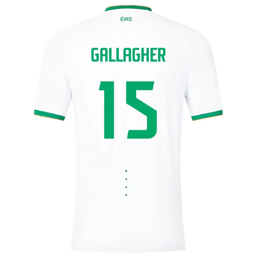 Danxen Homme Maillot Irlande Oisín Gallagher #15 Blanc Tenues Extérieur 24-26 T-Shirt