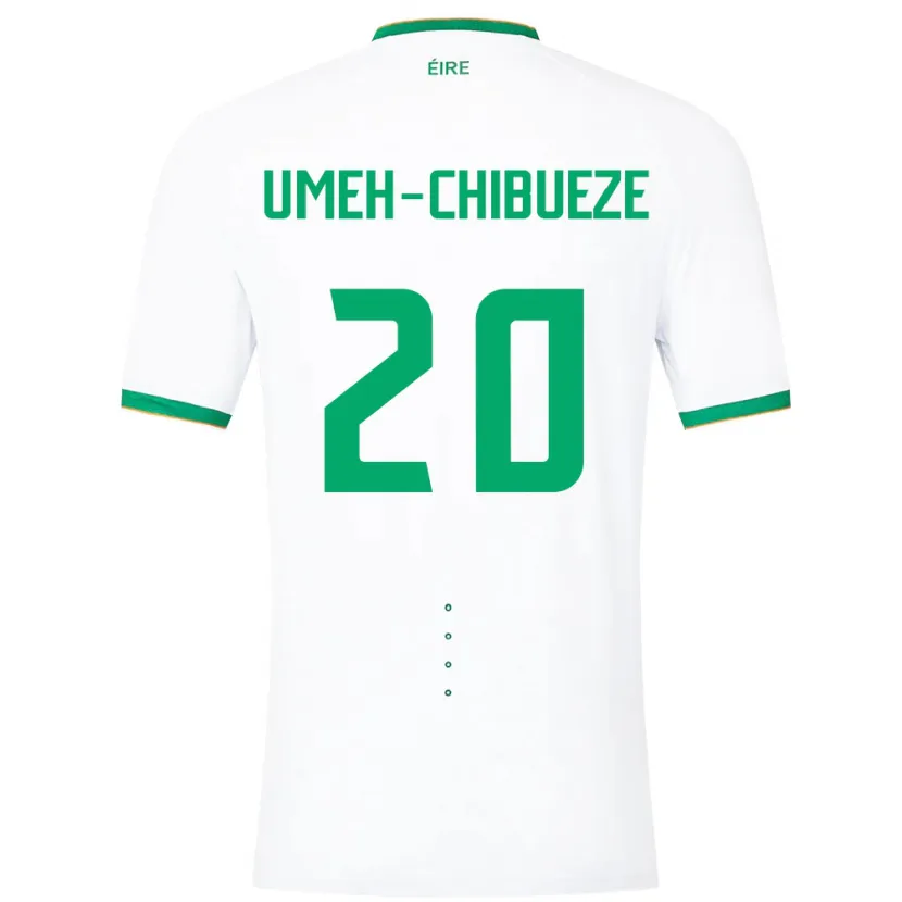 Danxen Homme Maillot Irlande Franco Umeh-Chibueze #20 Blanc Tenues Extérieur 24-26 T-Shirt