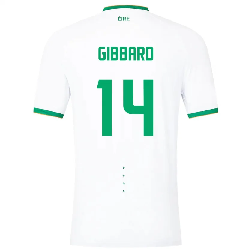 Danxen Homme Maillot Irlande Joseph Gibbard #14 Blanc Tenues Extérieur 24-26 T-Shirt