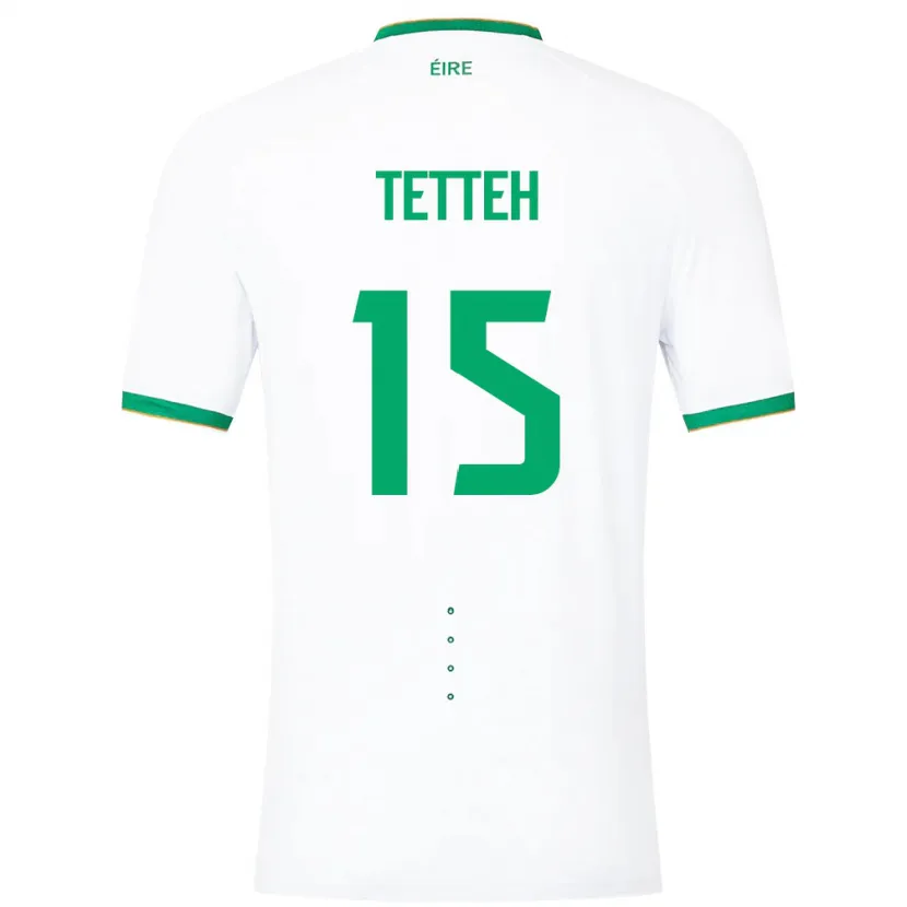 Danxen Homme Maillot Irlande Gideon Tetteh #15 Blanc Tenues Extérieur 24-26 T-Shirt