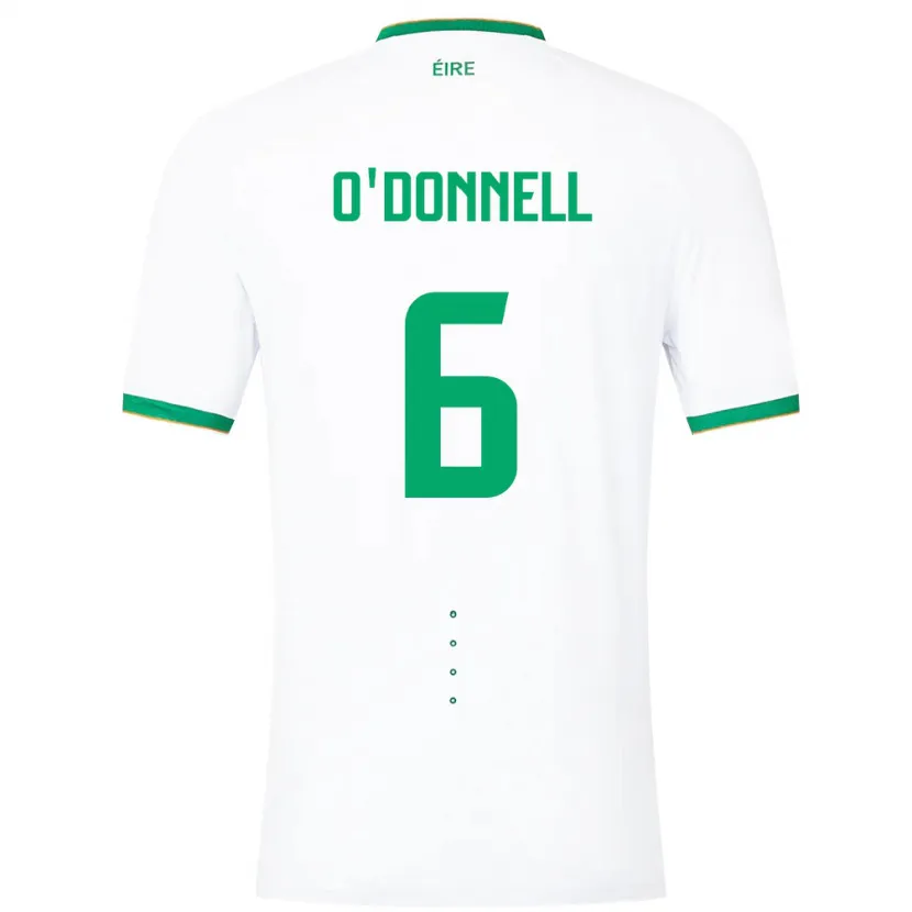 Danxen Homme Maillot Irlande Luke O'donnell #6 Blanc Tenues Extérieur 24-26 T-Shirt
