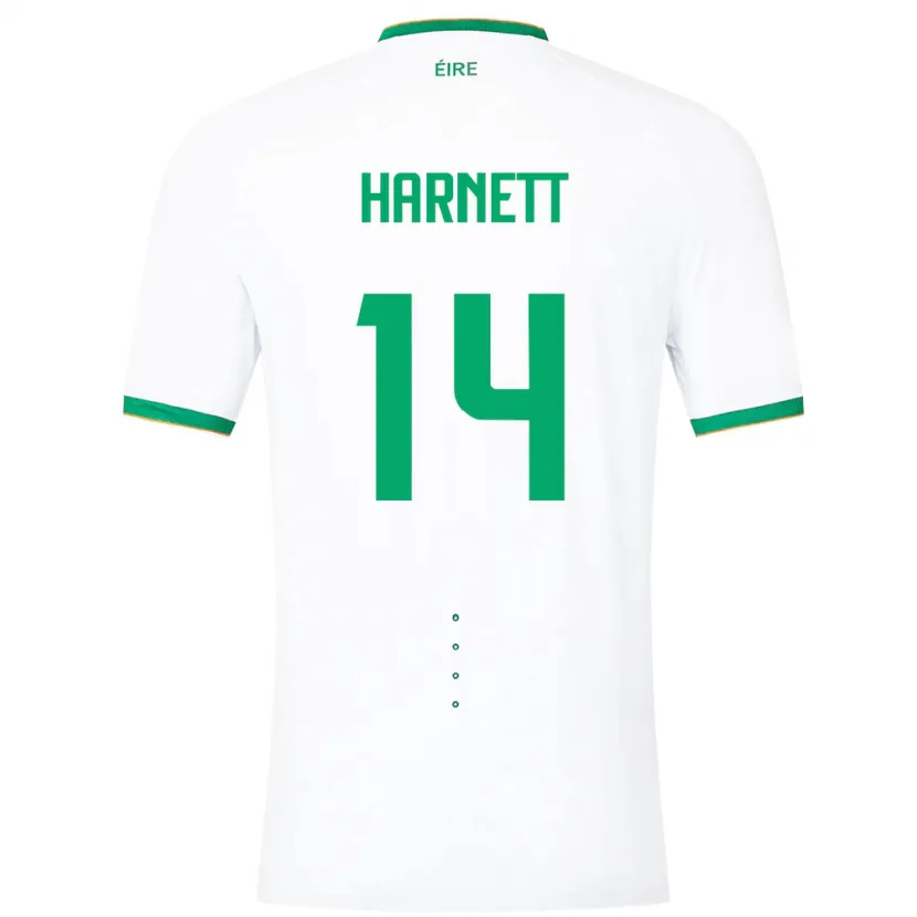 Danxen Homme Maillot Irlande Kaylem Harnett #14 Blanc Tenues Extérieur 24-26 T-Shirt
