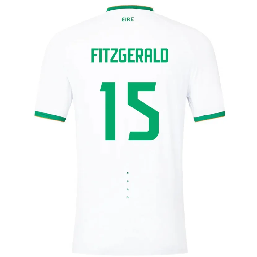 Danxen Homme Maillot Irlande Kyle Fitzgerald #15 Blanc Tenues Extérieur 24-26 T-Shirt