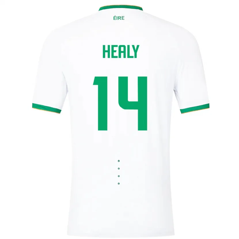Danxen Homme Maillot Irlande Freya Healy #14 Blanc Tenues Extérieur 24-26 T-Shirt
