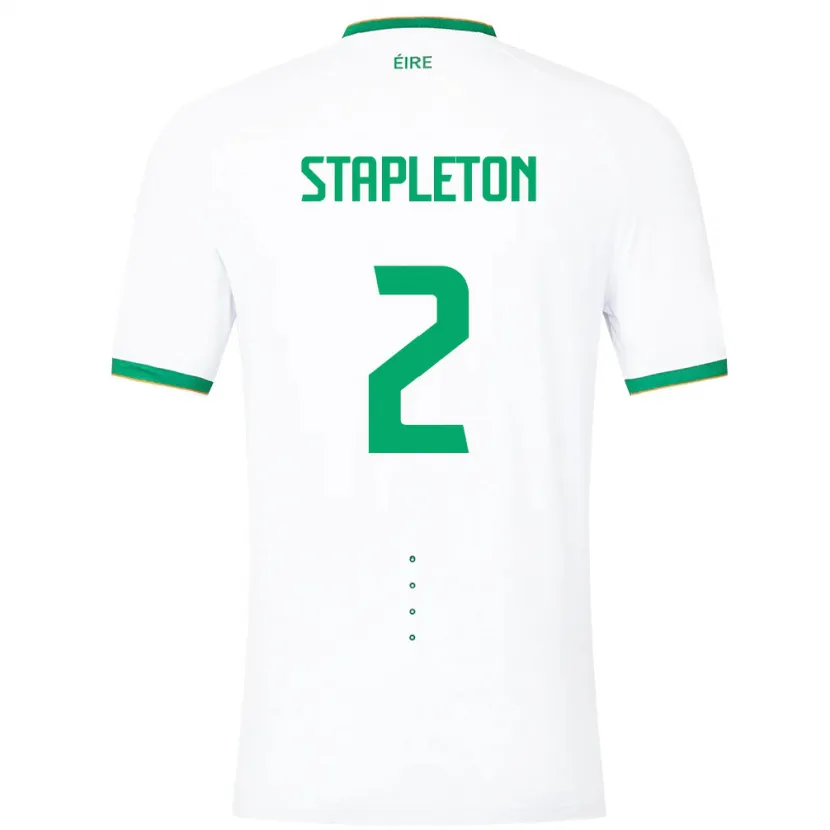 Danxen Homme Maillot Irlande Jessie Stapleton #2 Blanc Tenues Extérieur 24-26 T-Shirt