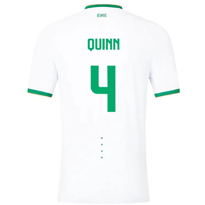 Danxen Homme Maillot Irlande Louise Quinn #4 Blanc Tenues Extérieur 24-26 T-Shirt