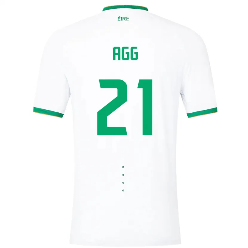 Danxen Homme Maillot Irlande Lily Agg #21 Blanc Tenues Extérieur 24-26 T-Shirt