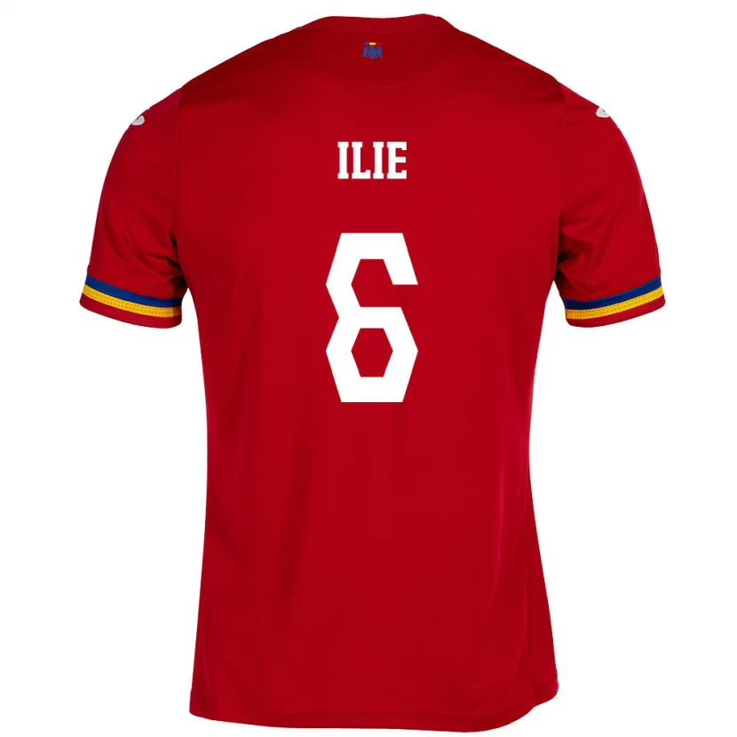 Danxen Homme Maillot Roumanie Matei Ilie #6 Rouge Tenues Extérieur 24-26 T-Shirt
