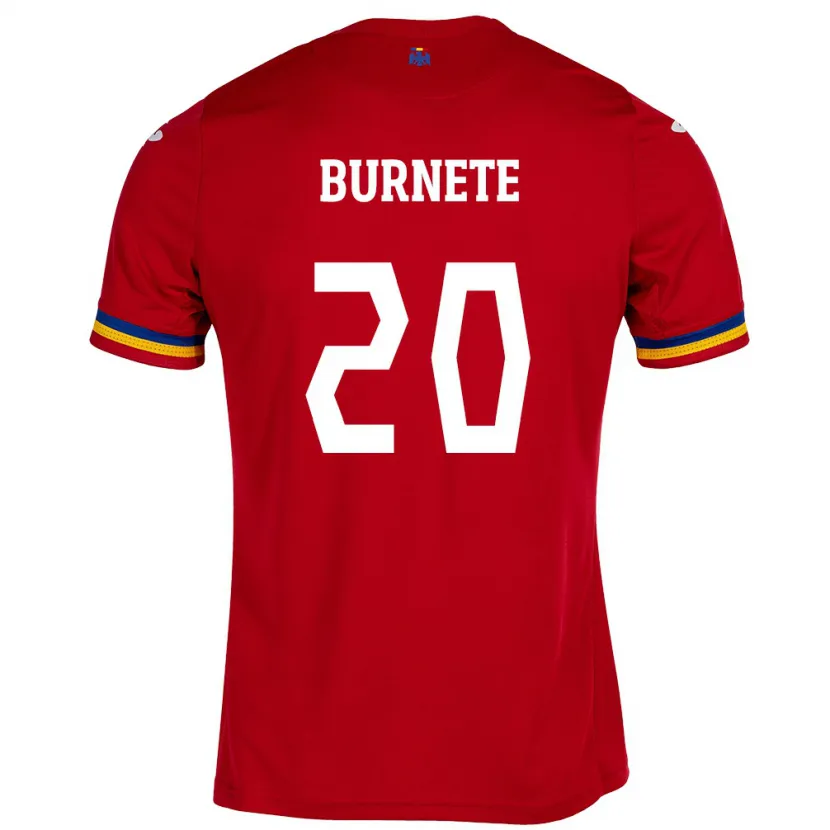 Danxen Homme Maillot Roumanie Rareș Burnete #20 Rouge Tenues Extérieur 24-26 T-Shirt