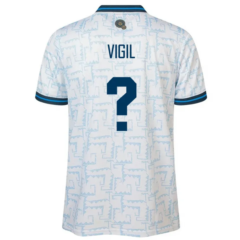 Danxen Homme Maillot Salvador Eduardo Vigil #0 Blanc Tenues Extérieur 24-26 T-Shirt