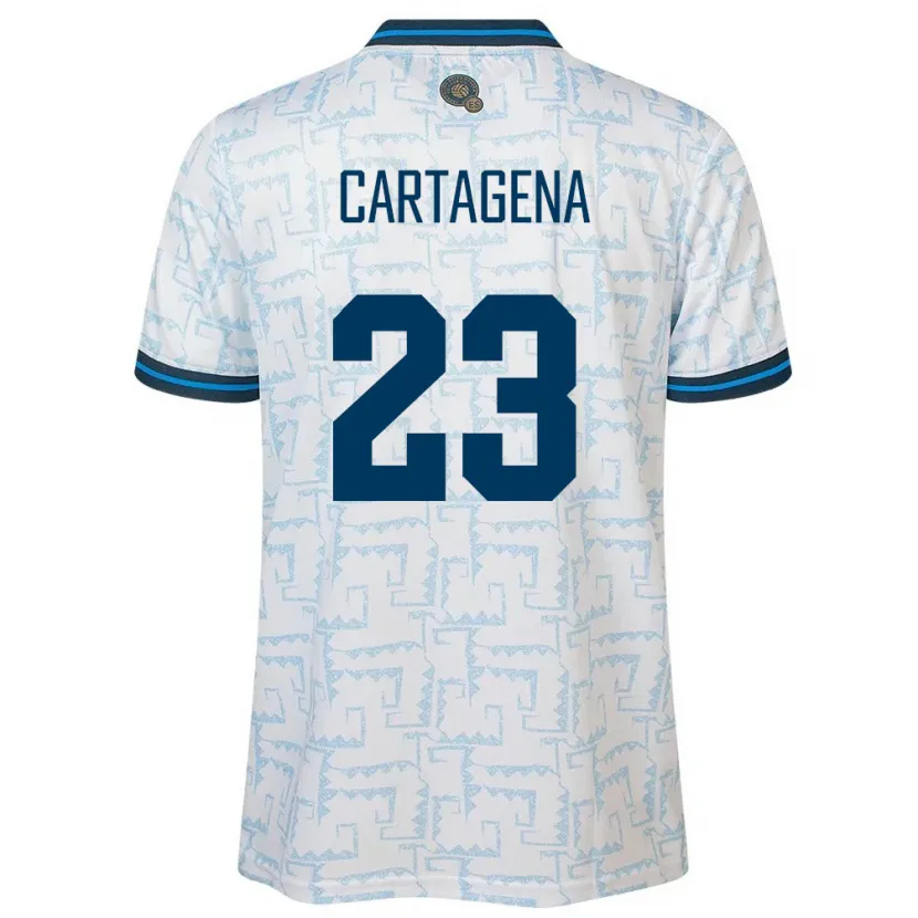 Danxen Homme Maillot Salvador Melvin Cartagena #23 Blanc Tenues Extérieur 24-26 T-Shirt