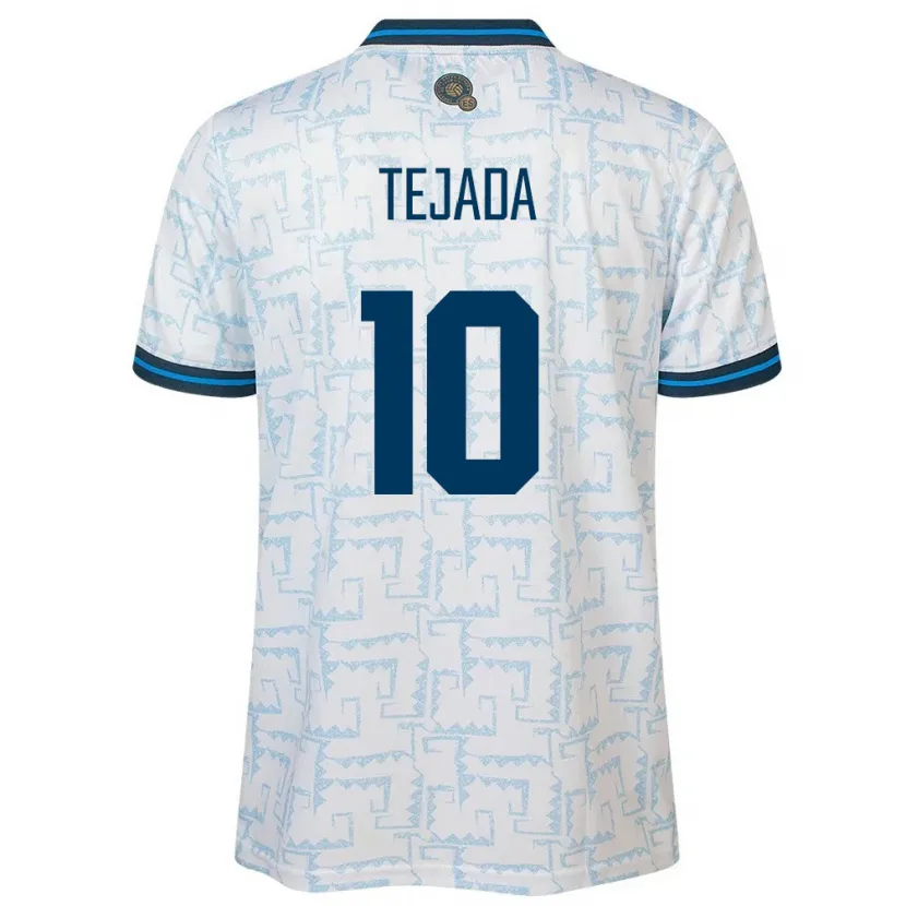 Danxen Homme Maillot Salvador Rafael Tejada #10 Blanc Tenues Extérieur 24-26 T-Shirt