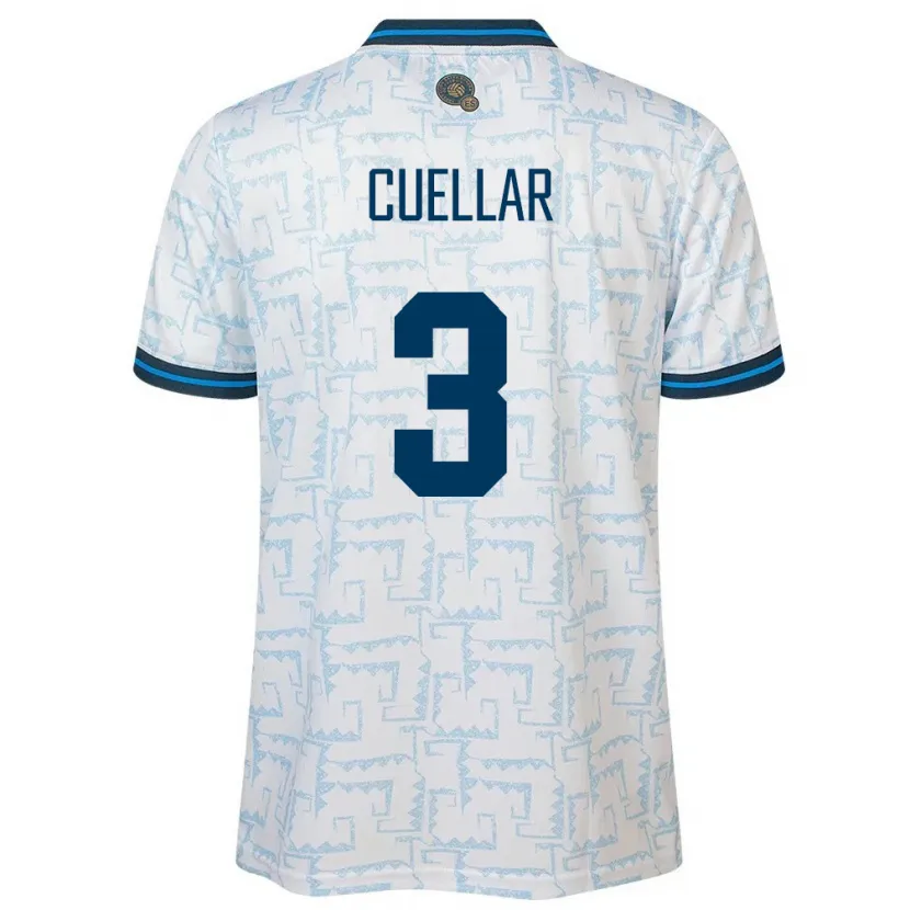 Danxen Homme Maillot Salvador Sarina Cuellar #3 Blanc Tenues Extérieur 24-26 T-Shirt