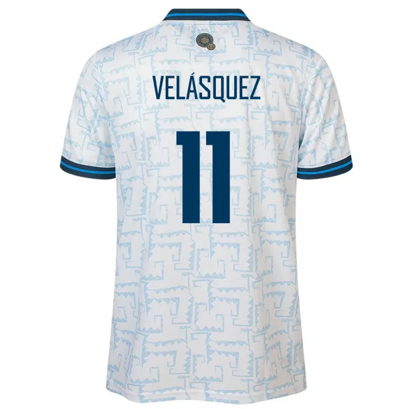 Danxen Homme Maillot Salvador Jackeline Velásquez #11 Blanc Tenues Extérieur 24-26 T-Shirt