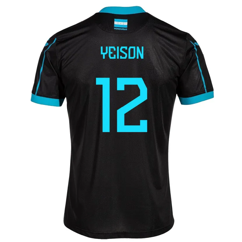 Danxen Homme Maillot Honduras Yeison Mejía #12 Noir Tenues Extérieur 24-26 T-Shirt
