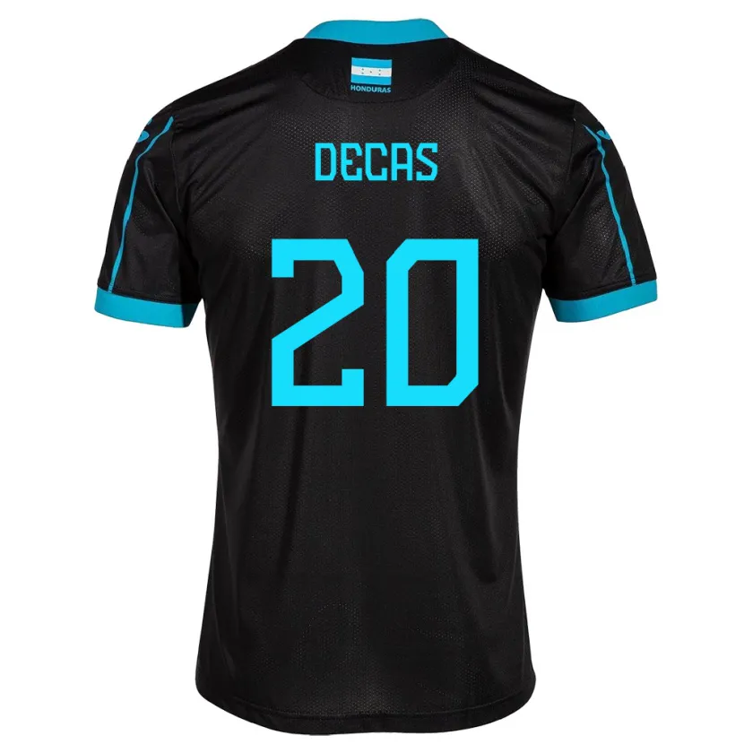 Danxen Homme Maillot Honduras Wesly Decas #20 Noir Tenues Extérieur 24-26 T-Shirt