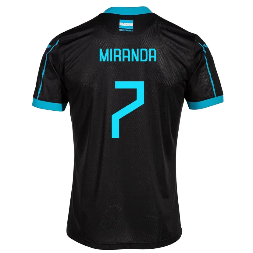 Danxen Homme Maillot Honduras Jeffry Miranda #7 Noir Tenues Extérieur 24-26 T-Shirt