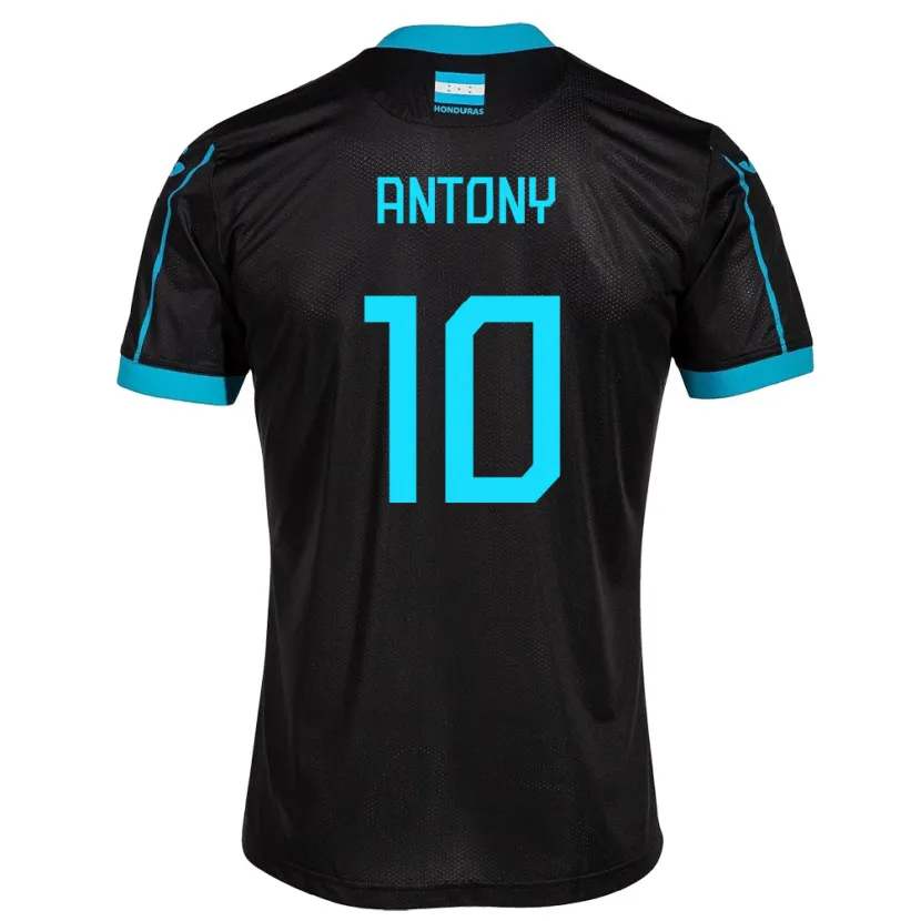 Danxen Homme Maillot Honduras Antony García #10 Noir Tenues Extérieur 24-26 T-Shirt