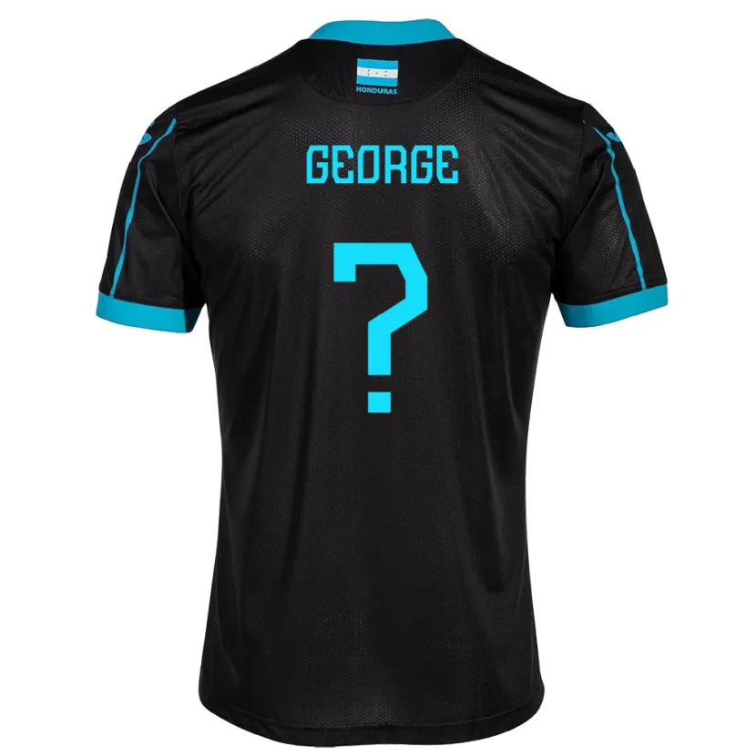Danxen Homme Maillot Honduras George Rodríguez #0 Noir Tenues Extérieur 24-26 T-Shirt