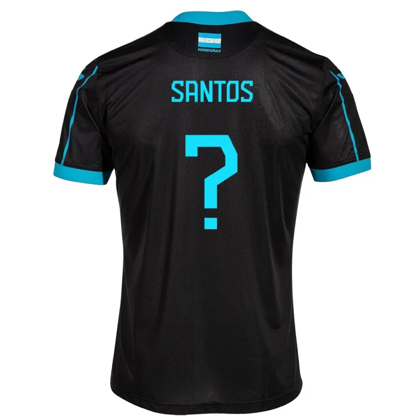 Danxen Homme Maillot Honduras Denessis Santos #0 Noir Tenues Extérieur 24-26 T-Shirt