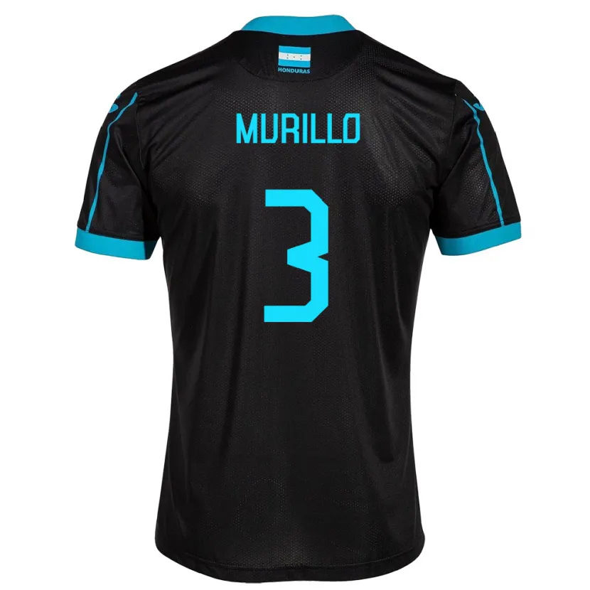Danxen Homme Maillot Honduras Bárbara Murillo #3 Noir Tenues Extérieur 24-26 T-Shirt