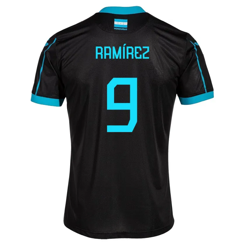 Danxen Homme Maillot Honduras Truimali Ramírez #9 Noir Tenues Extérieur 24-26 T-Shirt