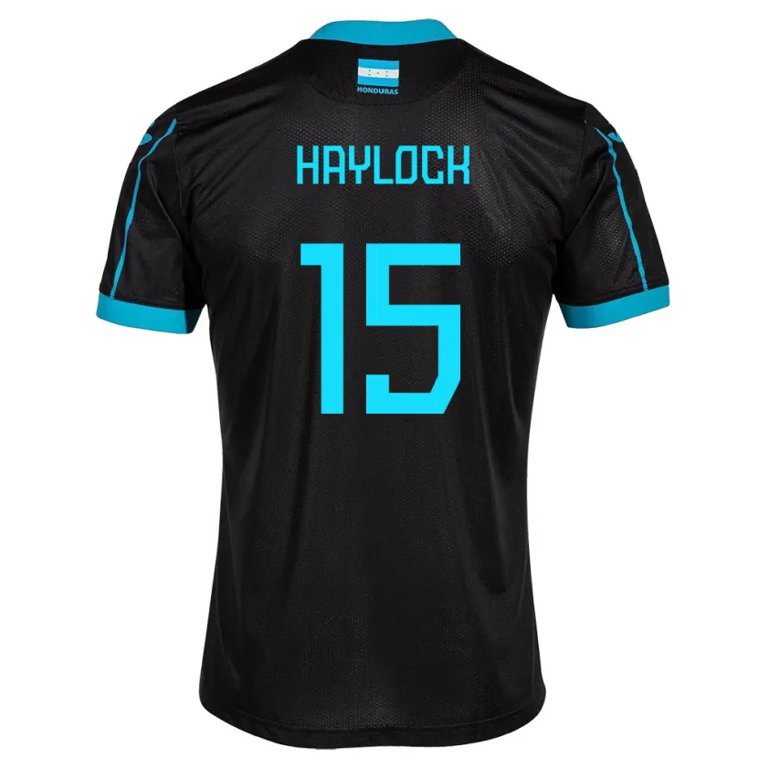 Danxen Homme Maillot Honduras Kendra Haylock #15 Noir Tenues Extérieur 24-26 T-Shirt