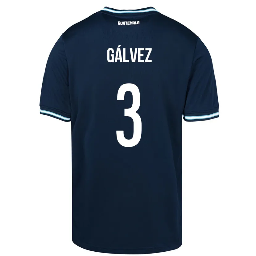 Danxen Homme Maillot Guatemala Fredy Gálvez #3 Bleu Tenues Extérieur 24-26 T-Shirt