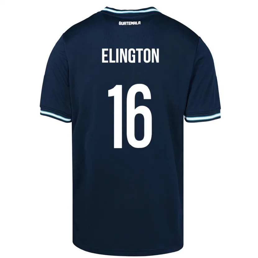 Danxen Homme Maillot Guatemala Elvi Elington #16 Bleu Tenues Extérieur 24-26 T-Shirt