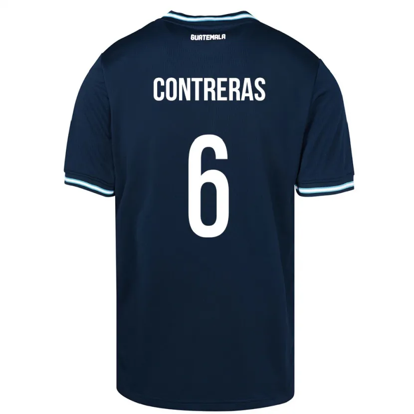 Danxen Homme Maillot Guatemala María Contreras #6 Bleu Tenues Extérieur 24-26 T-Shirt