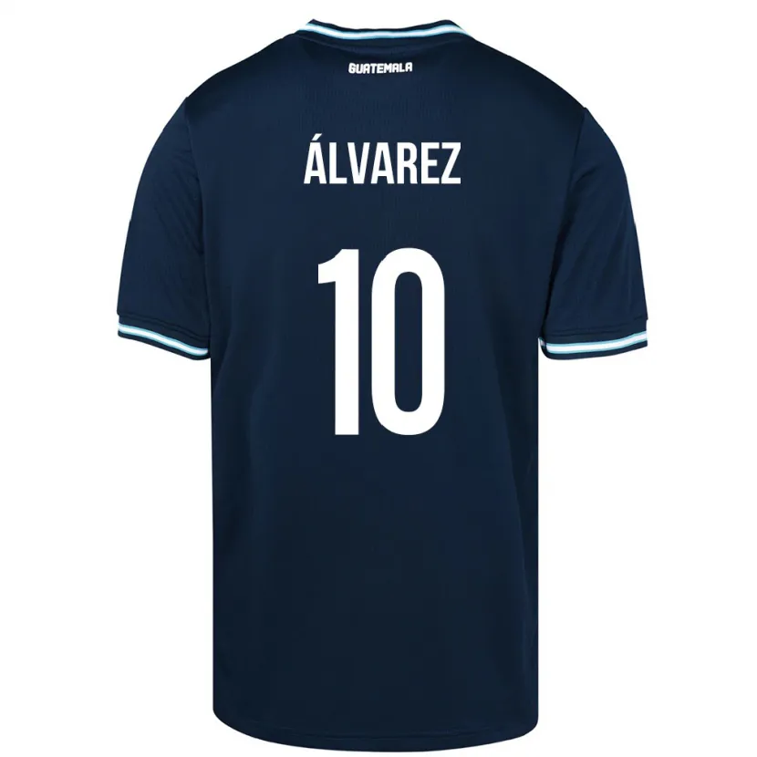 Danxen Homme Maillot Guatemala Andrea Álvarez #10 Bleu Tenues Extérieur 24-26 T-Shirt