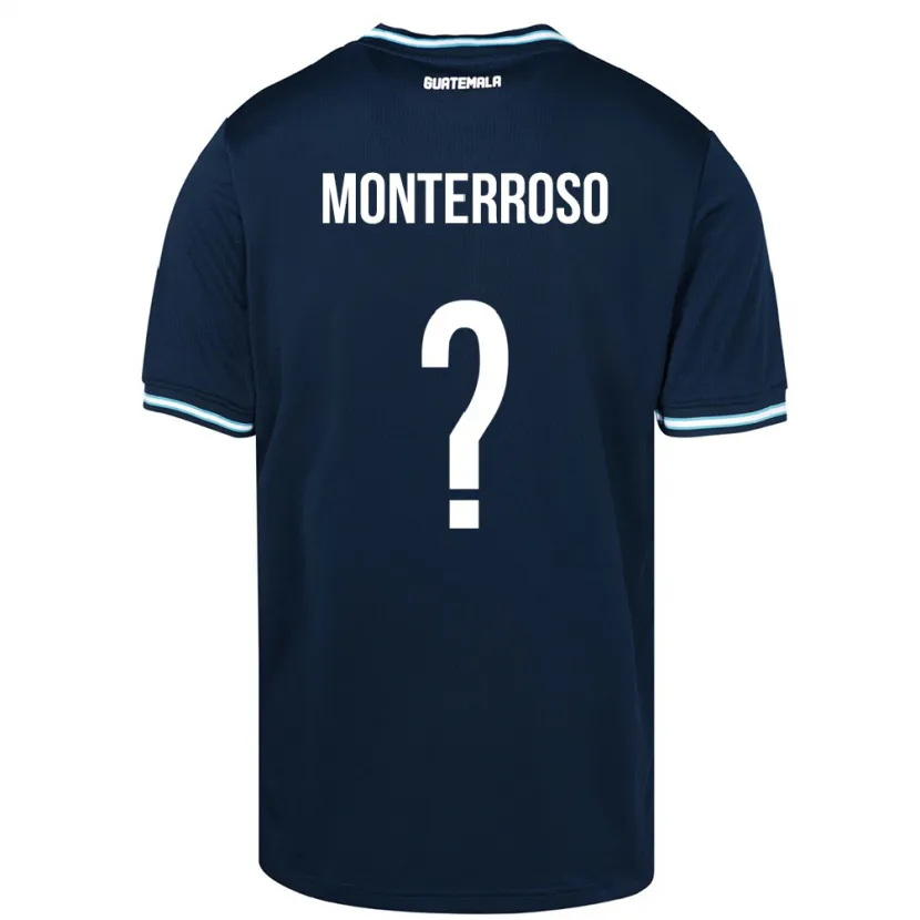 Danxen Homme Maillot Guatemala María Monterroso #0 Bleu Tenues Extérieur 24-26 T-Shirt