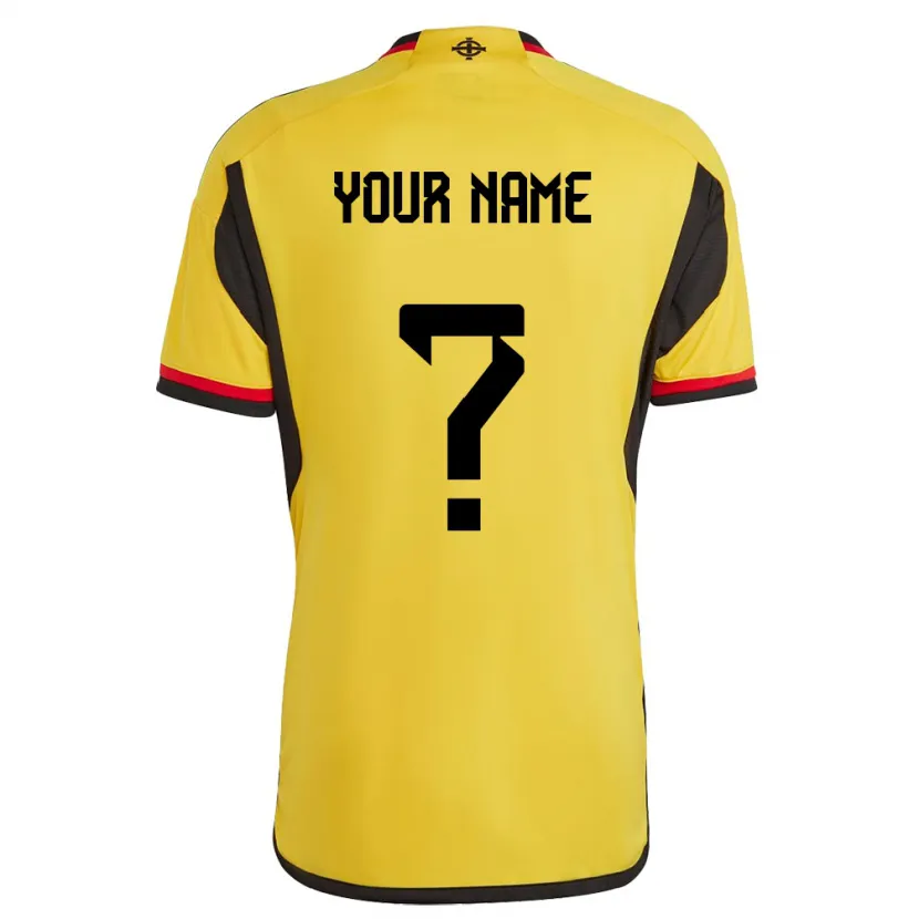 Danxen Homme Maillot Irlande Du Nord Votre Nom #0 Blanc Tenues Extérieur 24-26 T-Shirt