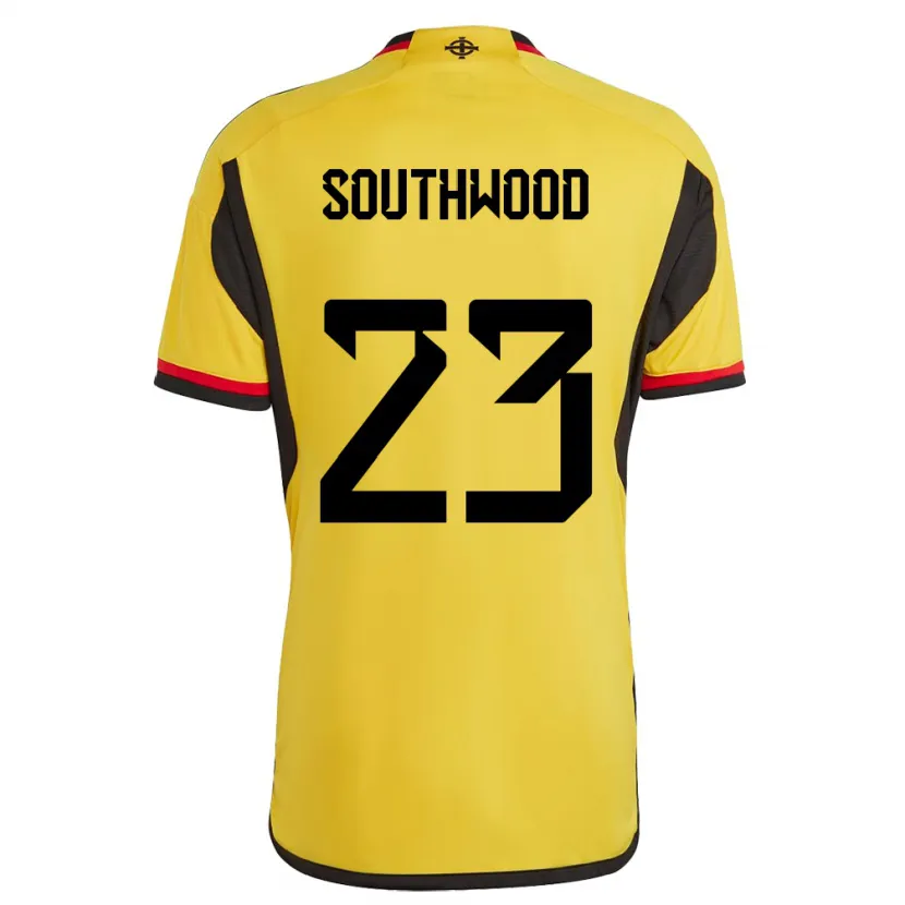 Danxen Homme Maillot Irlande Du Nord Luke Southwood #23 Blanc Tenues Extérieur 24-26 T-Shirt