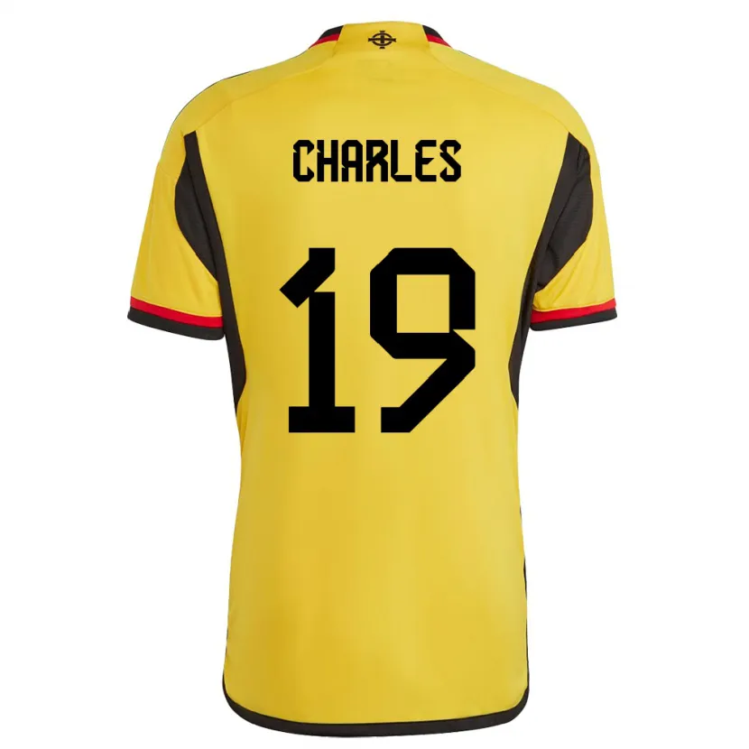 Danxen Homme Maillot Irlande Du Nord Shea Charles #19 Blanc Tenues Extérieur 24-26 T-Shirt