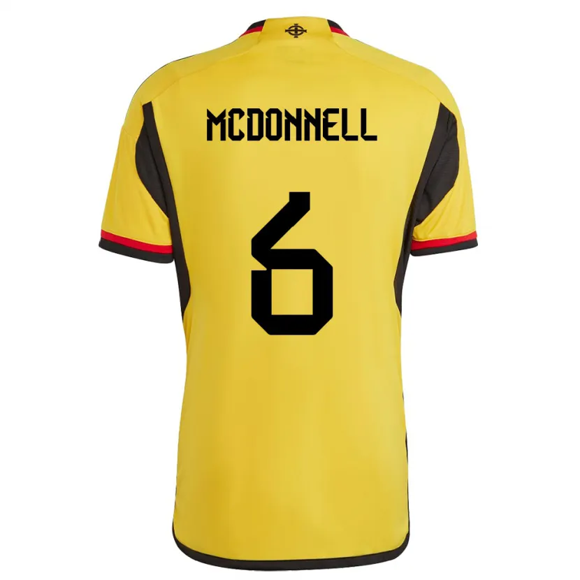 Danxen Homme Maillot Irlande Du Nord Jamie Mcdonnell #6 Blanc Tenues Extérieur 24-26 T-Shirt