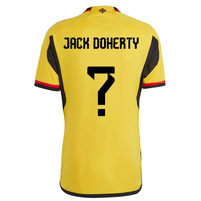 Danxen Homme Maillot Irlande Du Nord Jack Doherty #0 Blanc Tenues Extérieur 24-26 T-Shirt