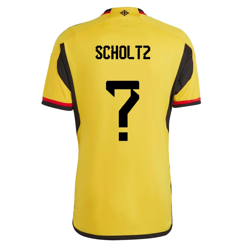Danxen Homme Maillot Irlande Du Nord Phoenix Scholtz #0 Blanc Tenues Extérieur 24-26 T-Shirt