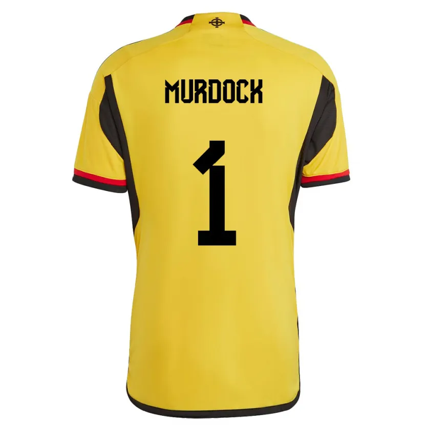 Danxen Homme Maillot Irlande Du Nord Will Murdock #1 Blanc Tenues Extérieur 24-26 T-Shirt